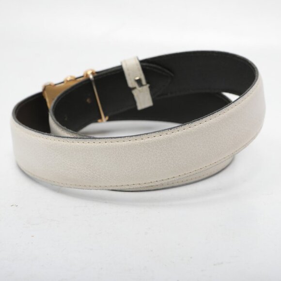 Vintage TILLA Leather Belt White Gold Studded Claw Pin Buckle Italy 80s Retro - Picture 9 of 11